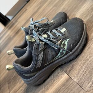 Saucony Gray and Mint Green Athletic Sneakers